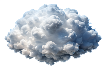 blue sky with clouds isolated on white background. Transparent PNG file available with high quality.