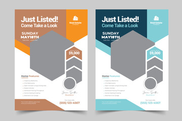 Real Estate Open House Property sale Flyer Design For Real estate Business. Home sale flyer design layout, print ready home sale flyer design template
