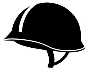 Military Helmet Icon Black Silhouette Graphic Design, Military Helmet Silhouette Vector