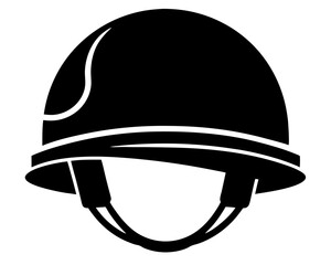 Military Helmet Icon Black Silhouette Graphic Design, Military Helmet Silhouette Vector