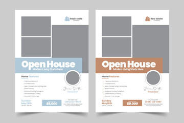 Real Estate Open House Property sale Flyer Design For Real estate Business. Home sale flyer design layout, print ready home sale flyer design template