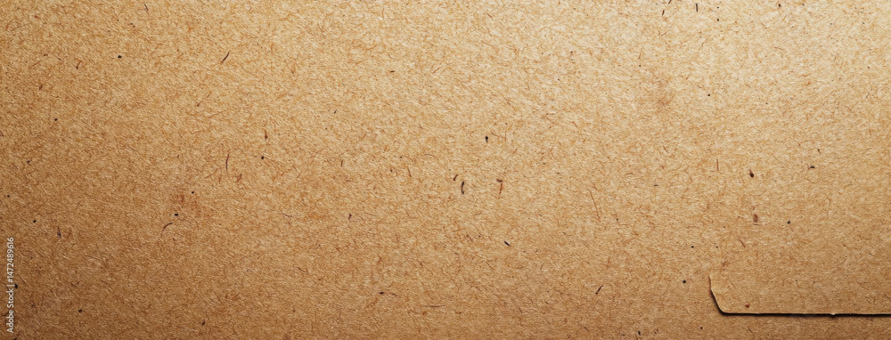 Poster High-resolution image of a textured, light brown kraft paper surface, showing subtle fibers and small specks, ideal for background or texture use in design projects. : Generative AI
