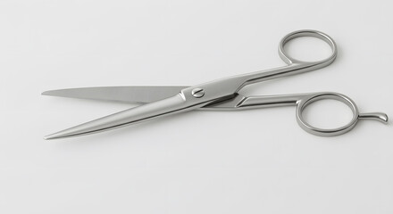 Obraz premium Open Scissors on White: Precision Cutting Tool