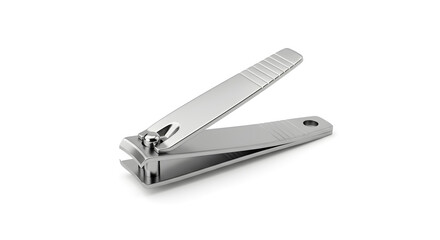 Stainless Steel Nail Clipper on White Background