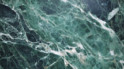 Fototapeta premium Polished Green Marble Slab with Fine White Veins for Interior Design