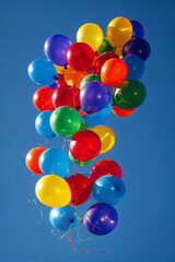 Colorful Balloons Floating Upwards