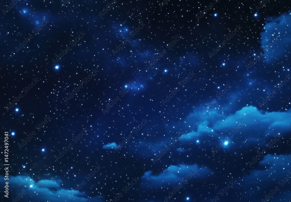 Aufkleber a mesmerizing night sky image featuring countless stars scattered across a deep blue canvas, punctua