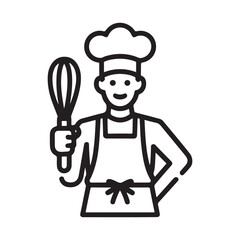 vector illustration of a chef holding a spoon