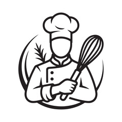 vector illustration of a chef holding a spoon