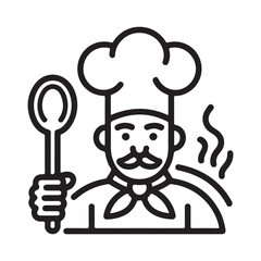 vector illustration of a chef holding a spoon