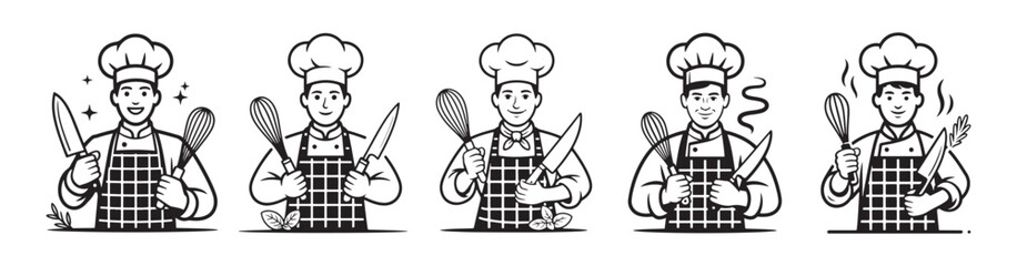 vector illustration of a chef holding a spoon
