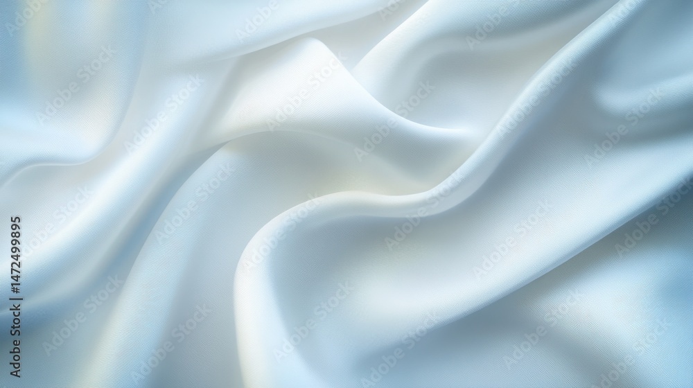 Poster close up of soft white fabric with gentle folds and subtle light creating a smooth elegant texture