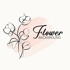 Fototapeta premium Elegant Minimalist Line Art Floral Design Single Botanical Illustration with Delicate Stems and Petals