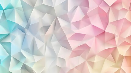 Fototapeta premium Digital illustration of a gradient geometric pattern with overlapping triangles in pastel shades.