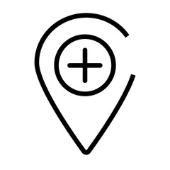 Fototapeta premium Location pin icon. Map pin place marker. Location outline icon. Map marker pointer icon set. GPS location symbol. Flat vector illustration
