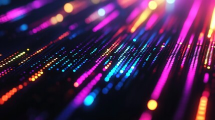 Colorful Light Trails in Digital Abstract Background Design