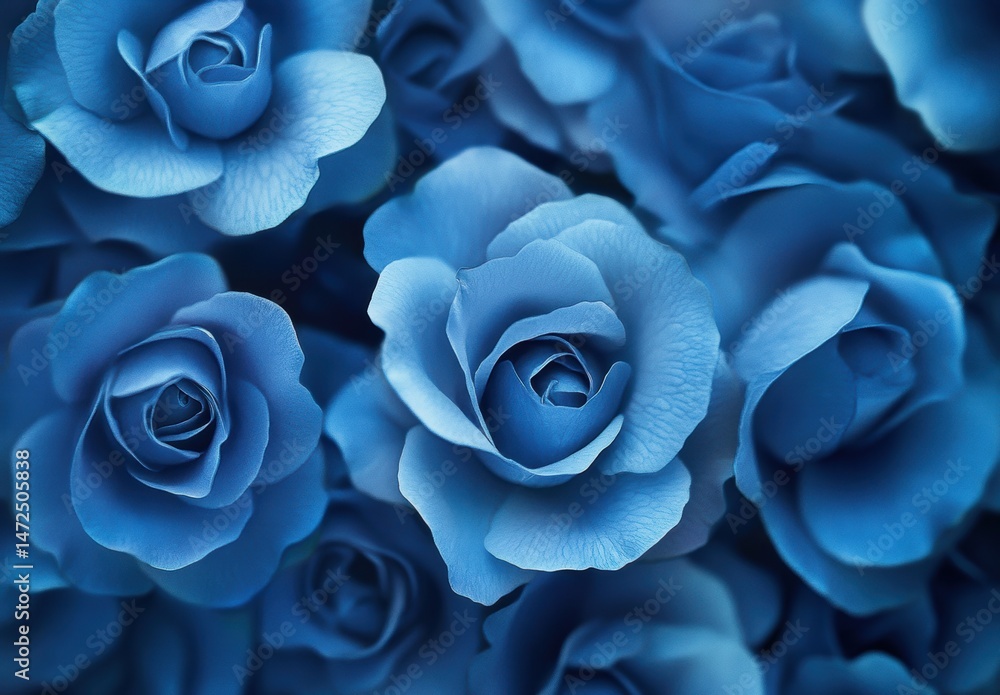 Poster beautiful blue roses arrangement with soft petals creating a serene and elegant floral display suita
