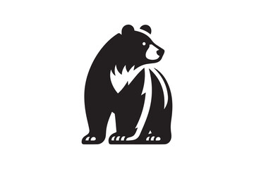 Fototapeta premium simple and unobtrusive bear vector silhouette illustration isolated in white background