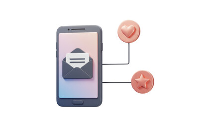 Isolated Smartphone with Email and Social Media