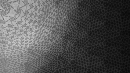 Abstract Geometric Patterns in Shades of Black and Grey. A visually captivating gradient pattern showcasing intricate geometric designs transitions smoothly between light and dark shades.