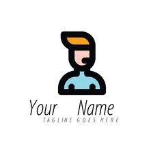 Person with Headset. Customer Support Logo