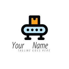 Conveyor Belt Logo Design. Streamlined Logistics and Delivery