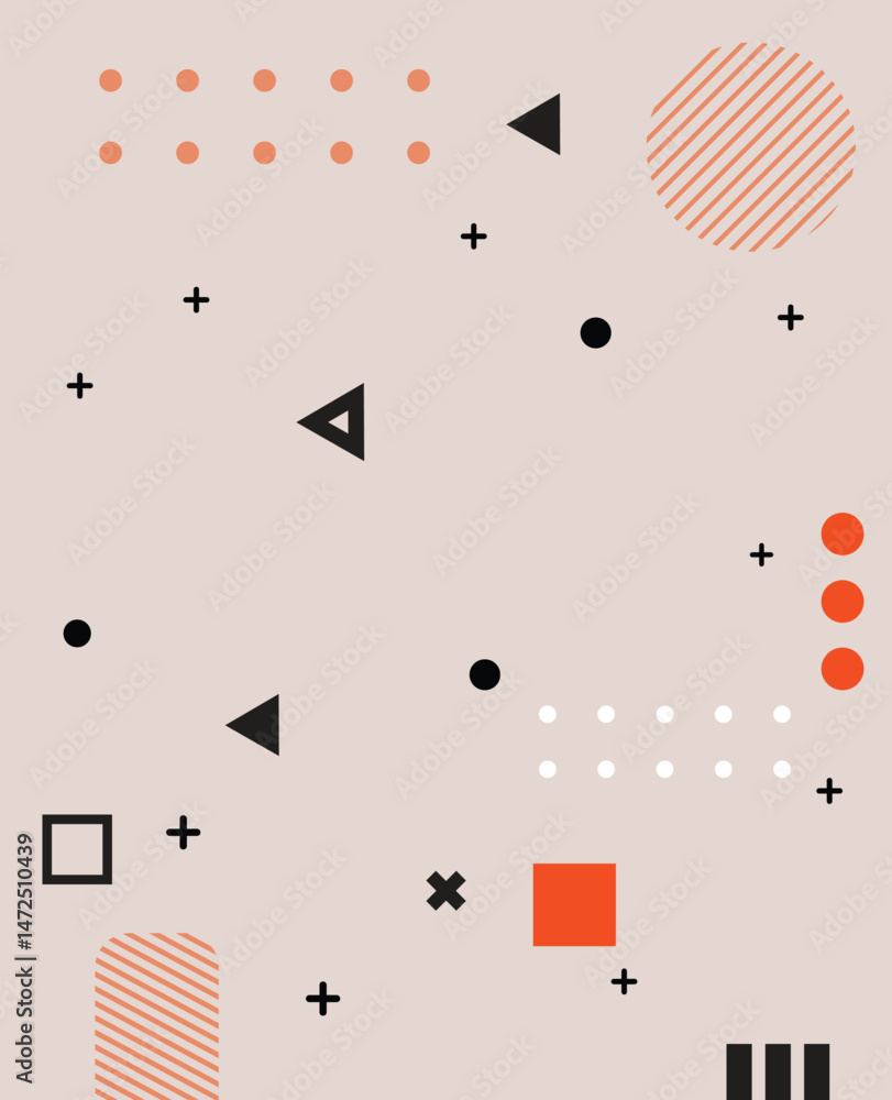 Poster abstract background with geometric shapes. vector illustration in flat style. design element for pos