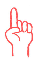 Finger Pointing Up Icon Crayon Chalk Drawing Vector