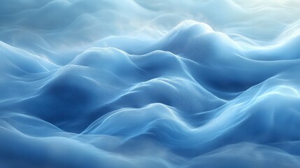 Obraz premium Wavy, ethereal, blue hills with a soft, dreamlike texture, resembling a stylized ocean of light