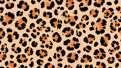 Vibrant Leopard Print Pattern: Bold Orange and Brown Design on a Neutral Background