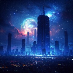 new york city skyline at night