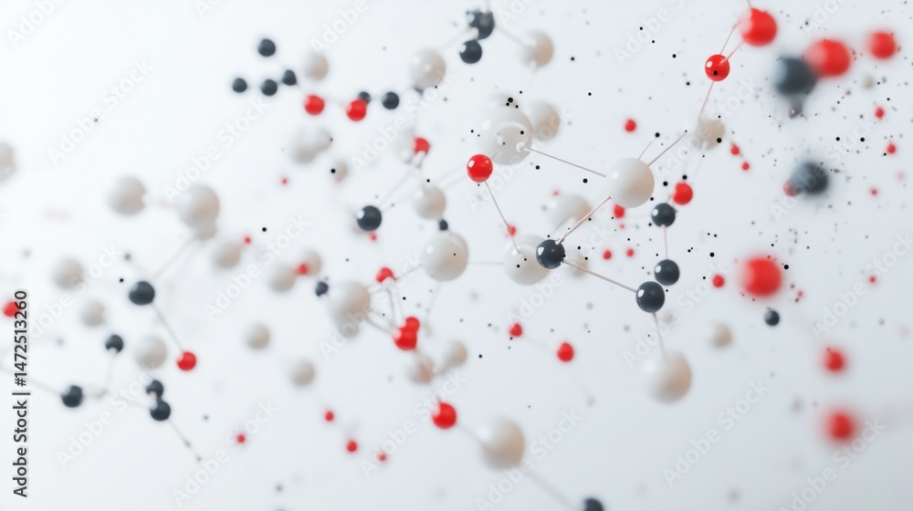 Poster dynamic abstract composition of colorful particles digital space visual art modern environment close