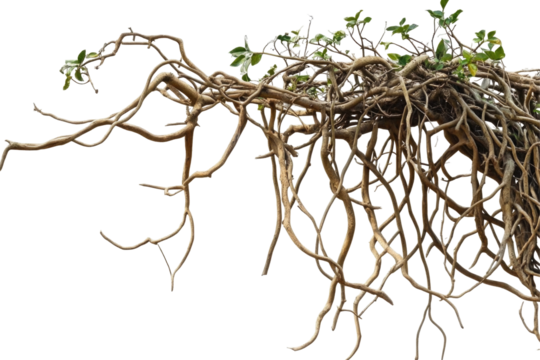 Jungle Twisted Roots Thick  isolated on a transparent background