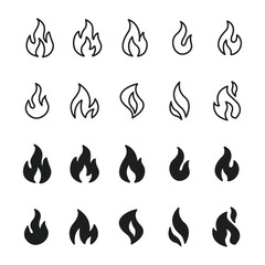 火、炎のアイコンセット