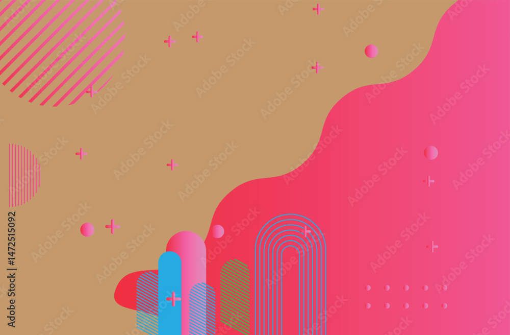 Poster abstract background with geometric shapes. vector illustration in flat style. design element for pos