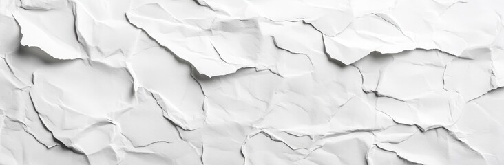 Fototapeta premium Crumpled White Paper Texture Background