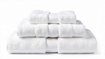 Stack Of White Plush Cotton Towels