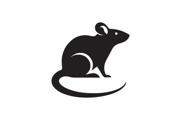Obraz premium simple and unobtrusive rat vector silhouette illustration isolated in white background