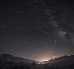Vast, dark night sky ablaze with countless twinkling stars ,  brilliant,  picture