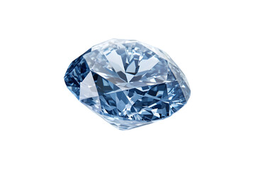 Fototapeta premium Sparkling faceted blue diamond on black background