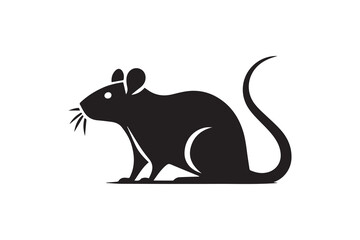 Obraz premium simple and unobtrusive rat vector silhouette illustration isolated in white background
