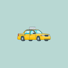 Taxi cab icon logo flat vector design