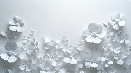 Delicate White Paper Flowers on Textured Background