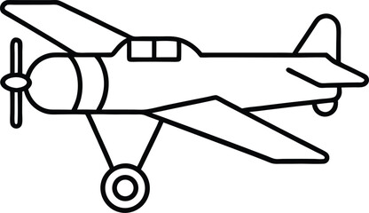 vector illustration of biplane