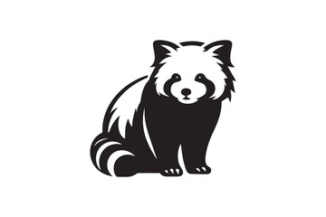 Fototapeta premium simple and unobtrusive Red panda vector silhouette illustration isolated in white background