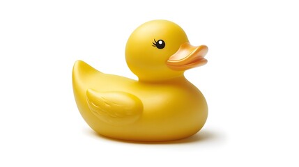 Digital illustration of a yellow rubber duck sitting on a white surface.