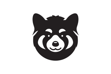 simple and unobtrusive  Red panda vector silhouette illustration isolated in white background