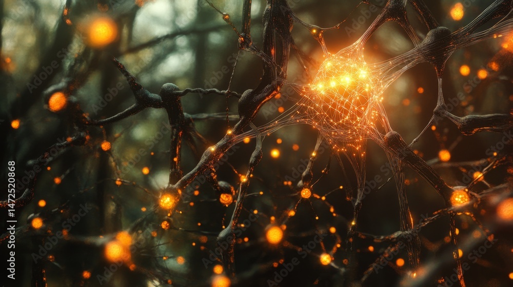 Poster exploring neural connections digital realm scientific visualization abstract environment close-up br