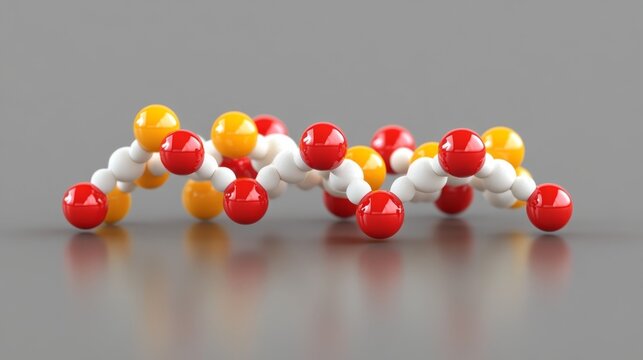 Citral's molecule is shown in 3D. It's a type of aldehyde found in nature, with its chemical structure visible like looking through a microscope.
