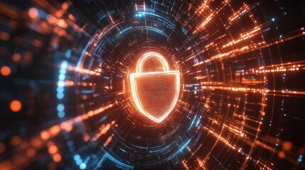Obraz premium Digital security measures protecting data in cyber environments 3d visualization futuristic virtual perspective